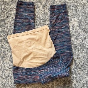 Motherhood Maternity Space-Dye Athletic Cropped Leggings